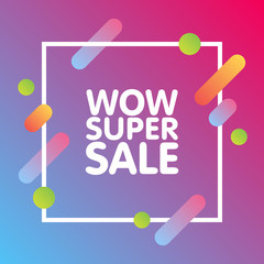 Modern dynamic design style Super sale banner. Special offer and discounts. Flat design banner, poster, flyer template. Vector illustration