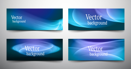 abstract line banner set
