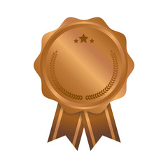 Modern bronze circle metal badge, label and design elements. Vector illustration