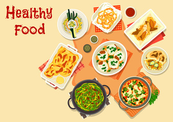 Vegetarian dinner icon for healty food design