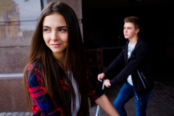 couple travel on scooters