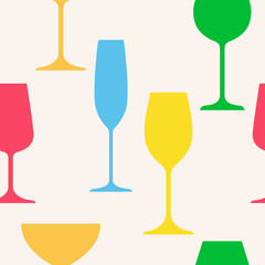 Seamless abstract background with silhouette of wine glasses