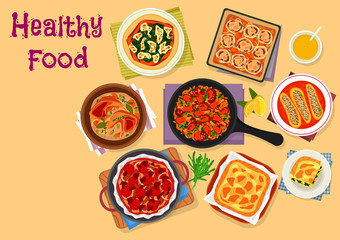 Italian cuisine lunch icon for healthy food design