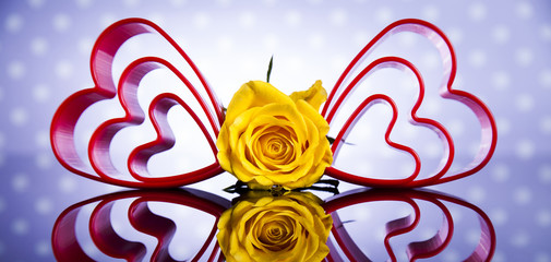 Heart background and roses, Valentines day background