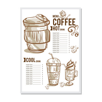 coffee menu graphic  design template