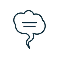 speech bubble thin, line icon on white background; isolated flat