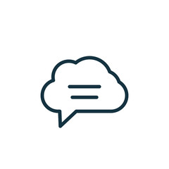 speech bubble thin, line icon on white background; isolated flat