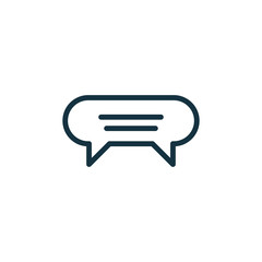 speech bubble thin, line icon on white background; isolated flat