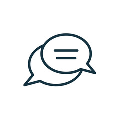 speech bubble thin, line icon on white background; isolated flat