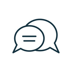 speech bubble thin, line icon on white background; isolated flat
