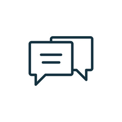 speech bubble thin, line icon on white background; isolated flat