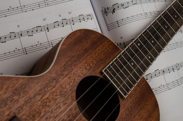 Fototapeta na wymiar ukulele sheet music