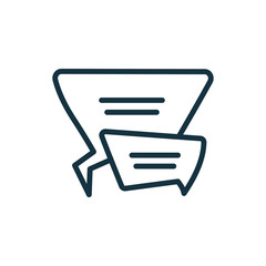 speech bubble thin, line icon on white background; isolated flat