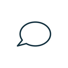 speech bubble thin, line icon on white background; isolated flat