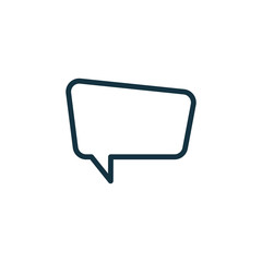speech bubble thin, line icon on white background; isolated flat