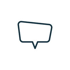speech bubble thin, line icon on white background; isolated flat