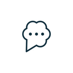 speech bubble thin, line icon on white background; isolated flat