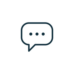 speech bubble thin, line icon on white background; isolated flat