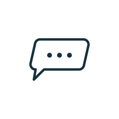 speech bubble thin, line icon on white background; isolated flat