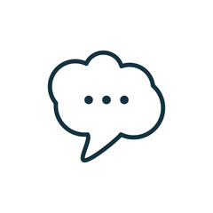 speech bubble thin, line icon on white background; isolated flat