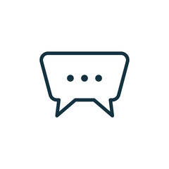 speech bubble thin, line icon on white background; isolated flat