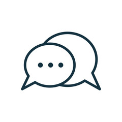 speech bubble thin, line icon on white background; isolated flat