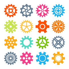 Gear icons isolated vector illustration.