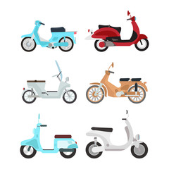 Retro vector scooter illustration.