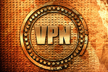 vpn, 3D rendering, grunge metal stamp