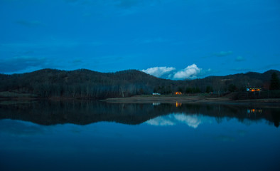 Lake Reflection at Night