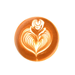 coffee latte art isolated white background