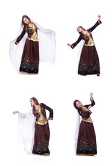 Young lady dancing traditional azeri dance