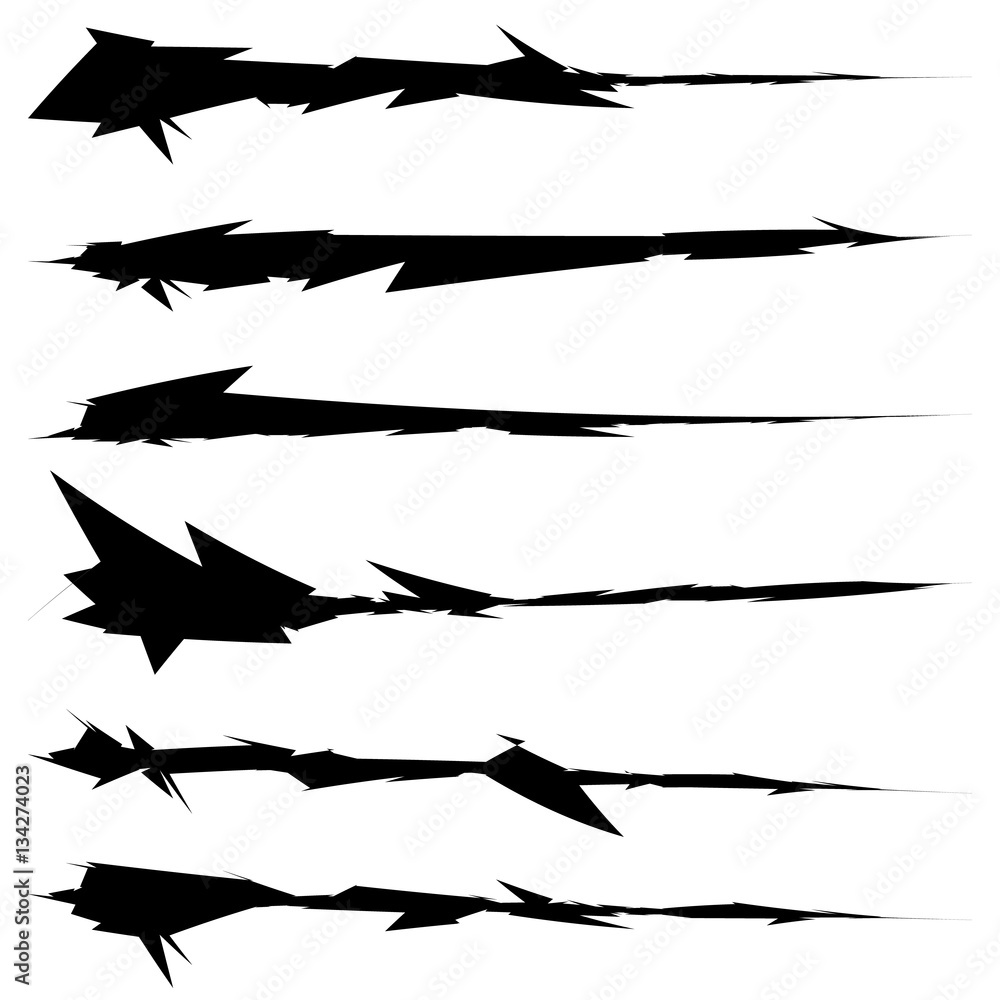 Poster set of textured, rough and grungy elements isolated on white. el