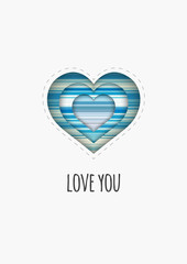 14 february greeting card, Happy Valentines Day, stretched pixels effect, A4 format