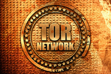 tor network, 3D rendering, grunge metal stamp