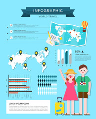 Naklejka premium Travel Info Graphic Illustration
