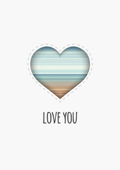 14 february greeting card, Happy Valentines Day, stretched pixels effect, A4 format