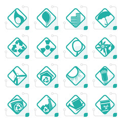 Stylized Ecology icons - Set for Web Applications - Vector