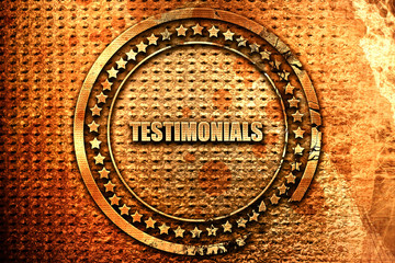 testimonials, 3D rendering, grunge metal stamp