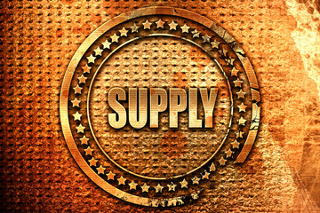 supply, 3D rendering, grunge metal stamp