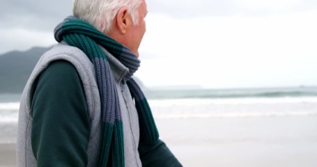 Happy senior man with his bicycle