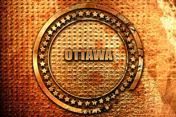 ottawa, 3D rendering, grunge metal stamp