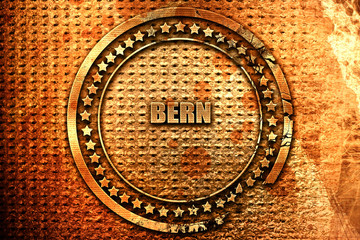 bern, 3D rendering, grunge metal stamp