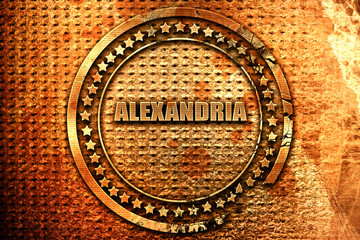 alexandria, 3D rendering, grunge metal stamp