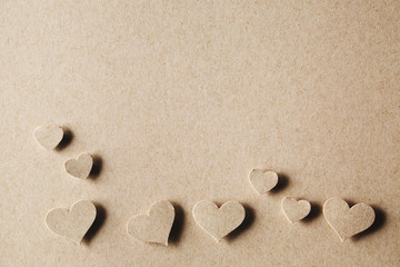 Fototapeta na wymiar Handmade paper cut hearts