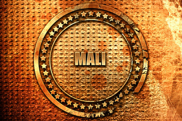 Mali, 3D rendering, grunge metal stamp