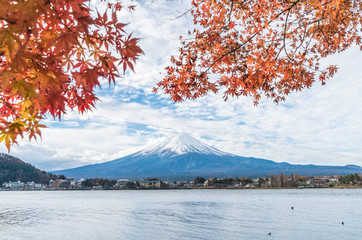 Mountain Fuji San at Kawaguchiko Lake in Japan.