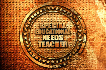 special educational needs teacher, 3D rendering, grunge metal st