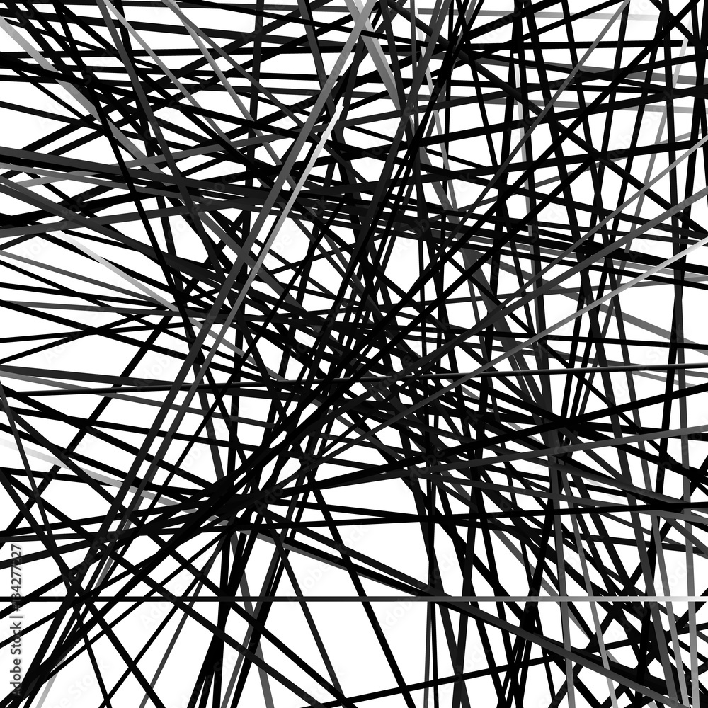 Aufkleber random irregular lines artistic pattern. geometric monochrome te