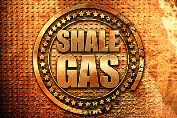 shale gas, 3D rendering, grunge metal stamp
